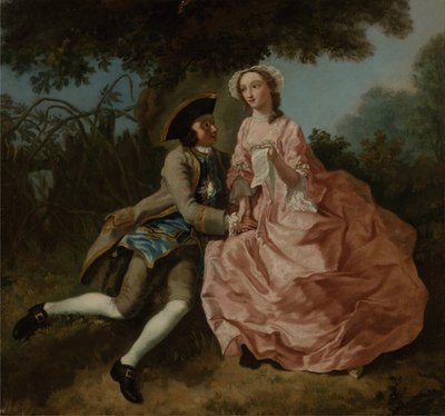 Liefhebbers in een landschap door Pieter Jan van Reysschoot